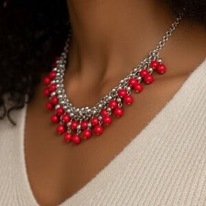 Paparazzi Red and Silver Necklace